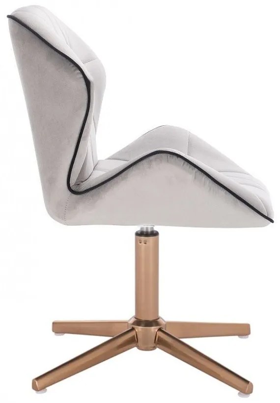 LuxuryForm DESIGN Stolička MILANO MAX VELUR na zlatom kríži - sivá