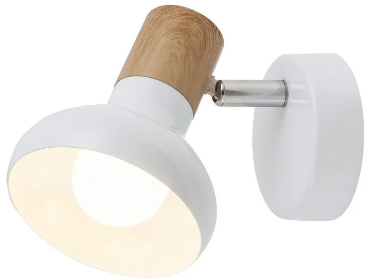 Rabalux HOLLY nástenné bodové svietidlo max. 1x40W | E14 | IP20 - biela, svetlé drevo