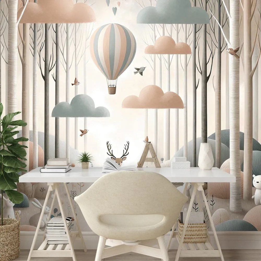 Samolepiaca tapeta lesná rozprávka s balónom