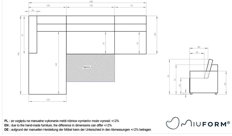 Béžová rozkladacia modulárna rohová pohovka s úložným priestorom (ľavý roh) Lulu – Miuform
