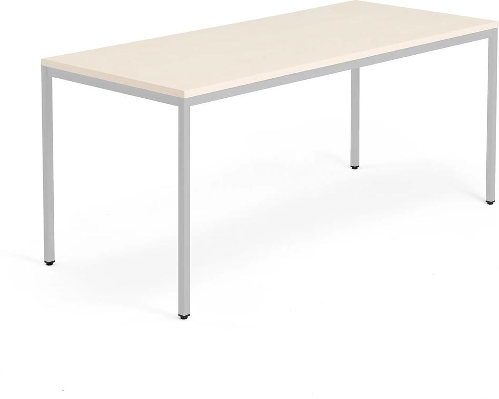 Kancelársky pracovný stôl Modulus, 1800x800 mm, breza/strieborná