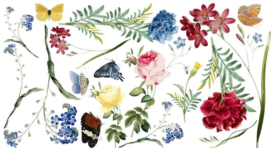 Sada samolepiek na stenu Ambiance Flowers in the Garden