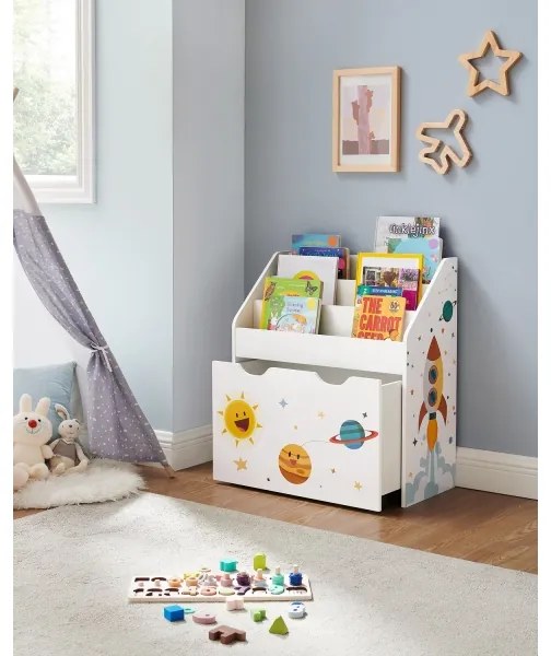 Detská knižnica s zásuvkou ANET biela