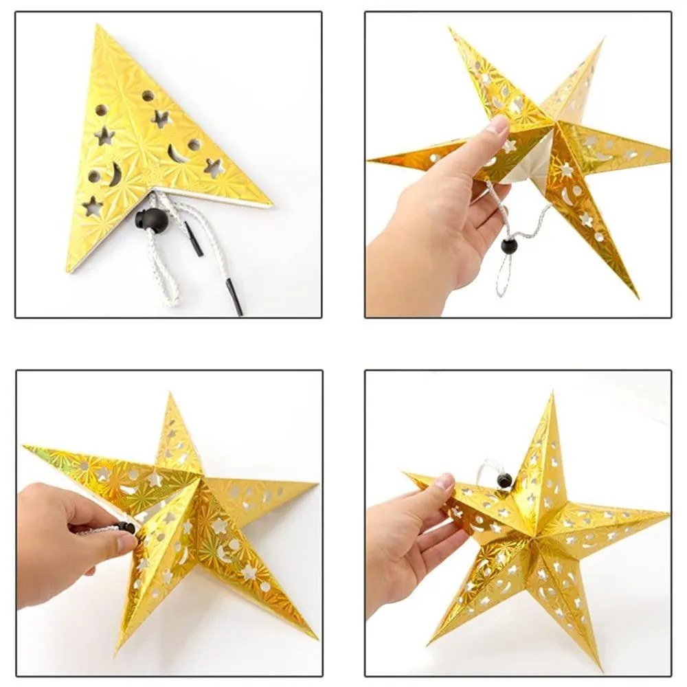 Tutumi Tutumi, LED podsvietená papierová hviezda SY-002 45cm, zlatá, CHR-05002