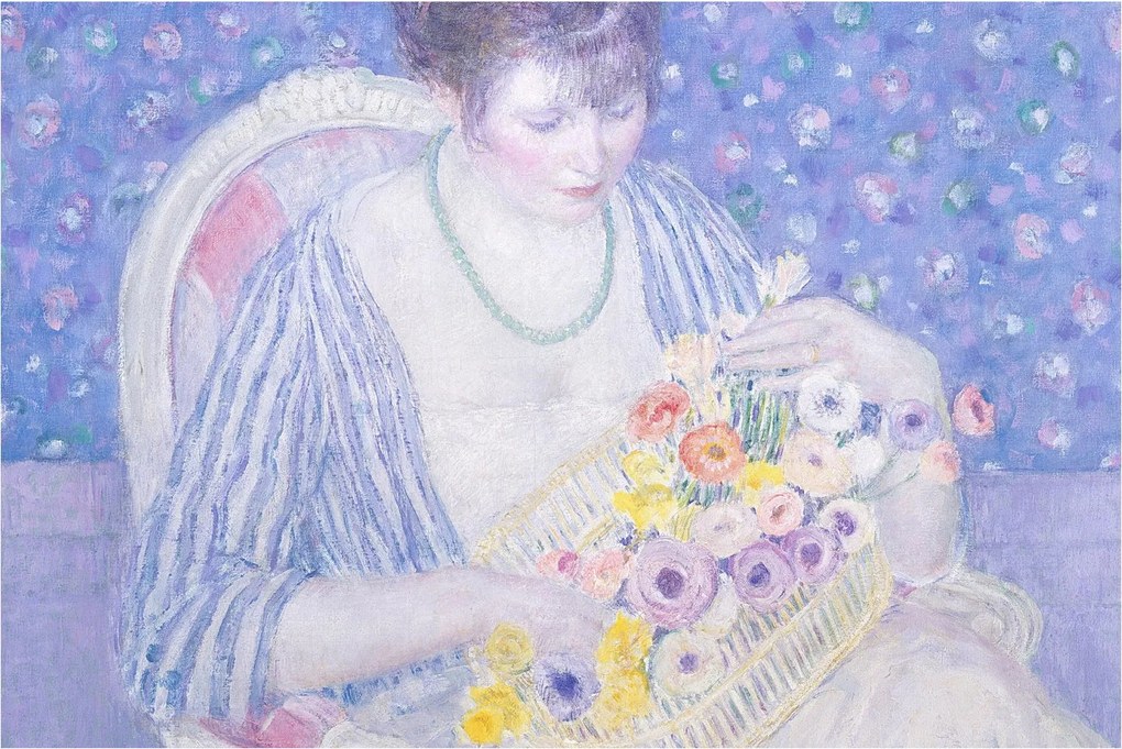Obraz - Frederick Carl Frieseke, The Basket of Flowers, reprodukcia (90x60 cm)