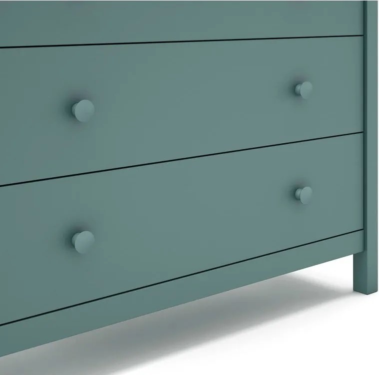 Nízka detská komoda z borovicového dreva v petrolejovej farbe 100x80 cm Max – Marckeric