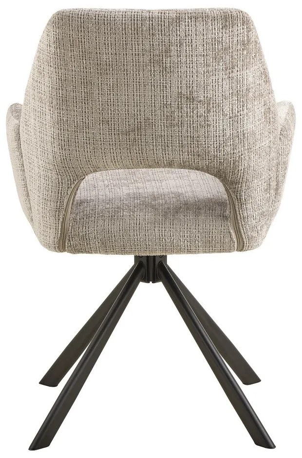 Svetlosivé čalúnené jedálenské kreslo s podrúčkami Graham – Actona