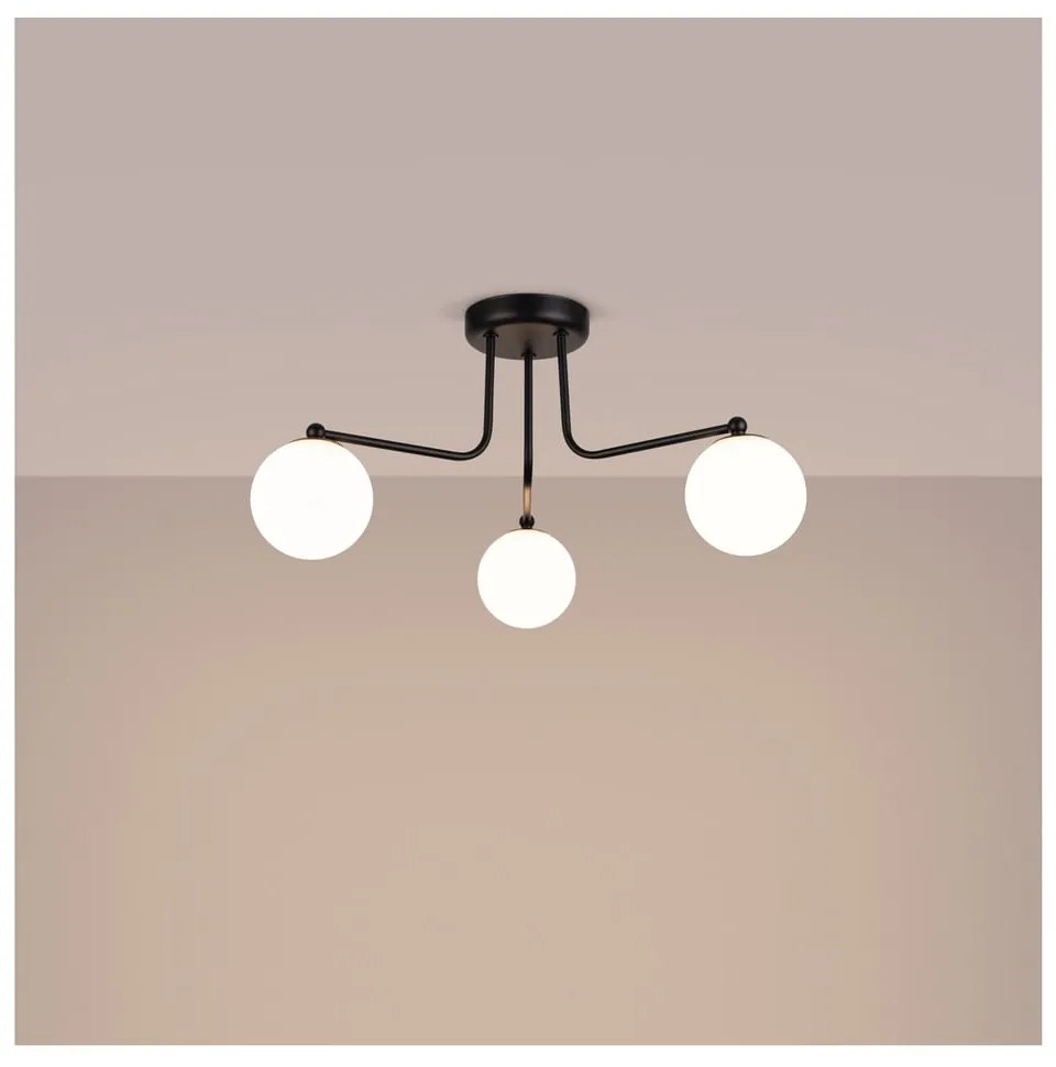 Čierno-biele stropné svietidlo Beam – Sollux