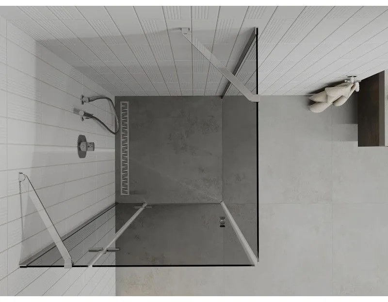 Mexen Roma, sprchovací kút 80 (dvere) x 80 (stena) cm, 6mm šedé sklo, chrómový profil, 854-080-080-01-40