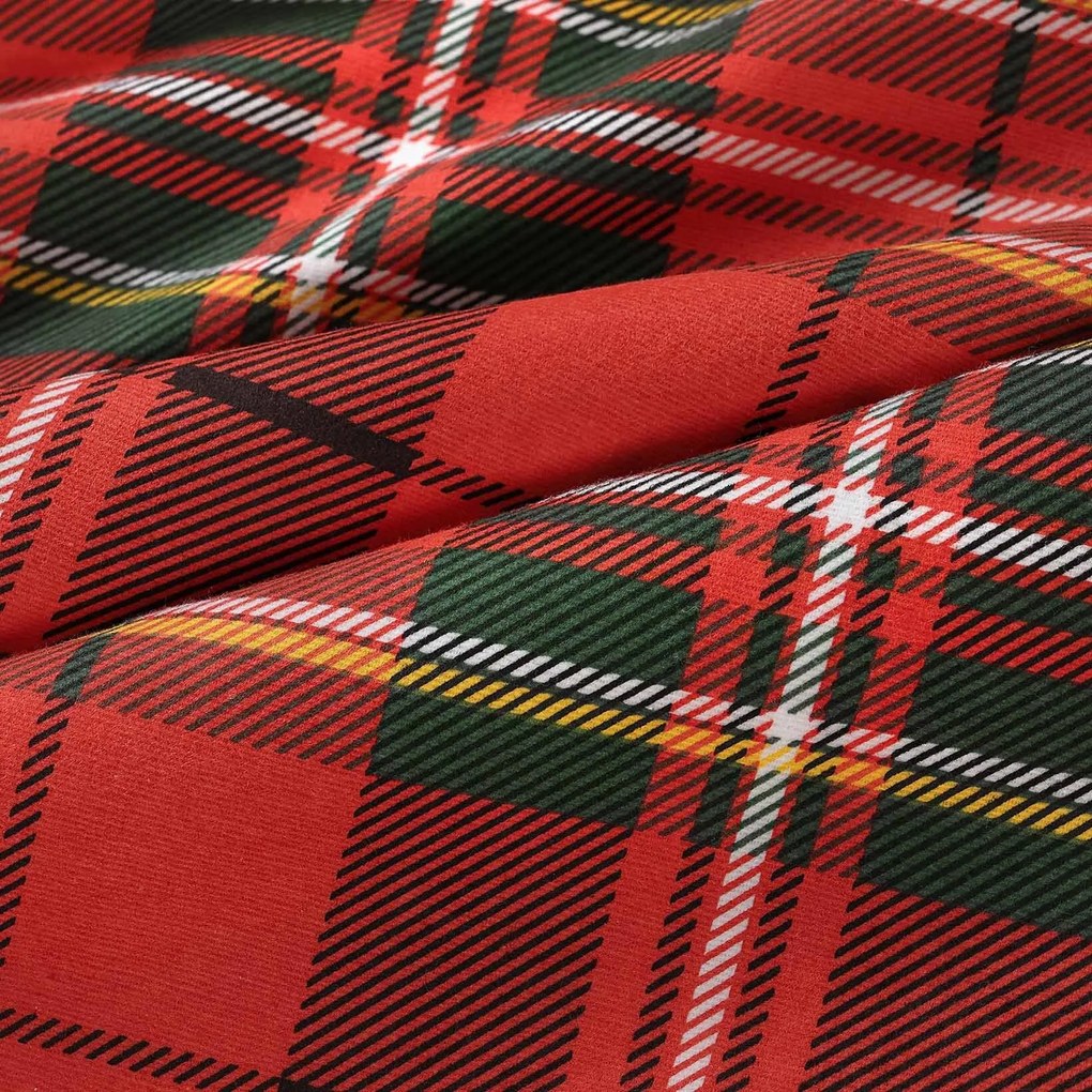 Goldea flanelová obliečka na vankúš - červené káro 40 x 40 cm