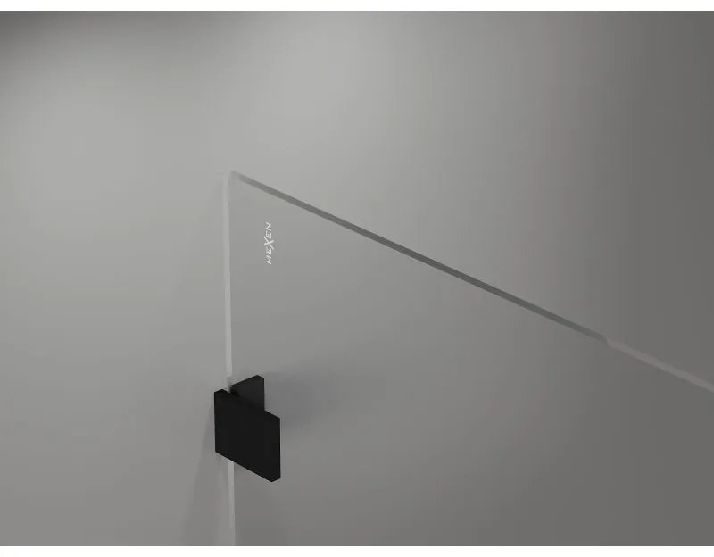 Mexen Lunar sprchová stena ľavá 70 x 200 cm, 8mm číre sklo, čierna matná, 830-070-000-70-00-L