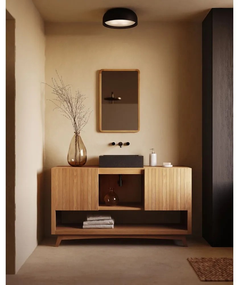 Nízka skrinka pod umývadlo z teakového dreva v prírodnej farbe 140x80 cm Kuveni – Kave Home