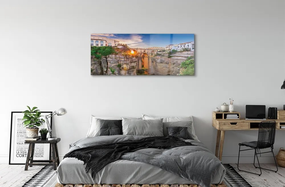 Obraz na akrylátovom skle Španielsko bridge sunset 120x60 cm