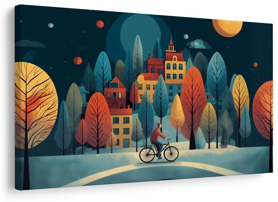 Obraz zimná jazda pod hviezdami