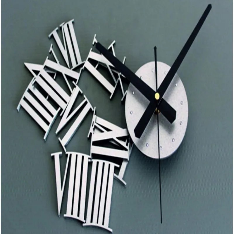 Nalepovacie hodiny na stenu rímske farba silver | SENTOP IA-131-S-132-S