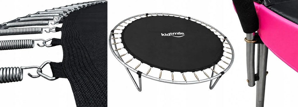 TRENDIE Trampolína s vnútornou sieťou 312 cm ružová + rebrík