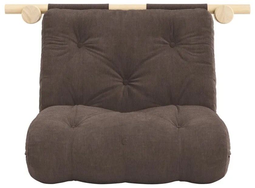 Tmavohnedé menčestrové kreslo Hooked – Karup Design