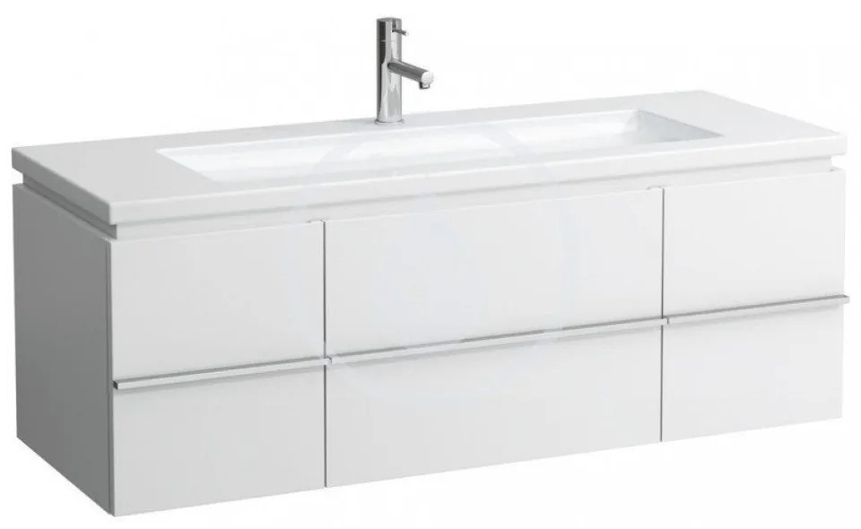 LAUFEN Living Dvojumývadlo do nábytku, 1300 mm x 480 mm, biela – s 3 otvormi na batériu H8164360001081