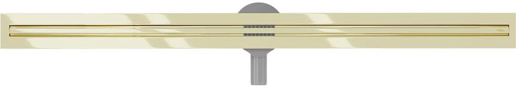MEXEN Flat nerezový sprchový žľab s rotačným 360° sifónom 160 cm, vzor SLIM, zlatá, 1541160