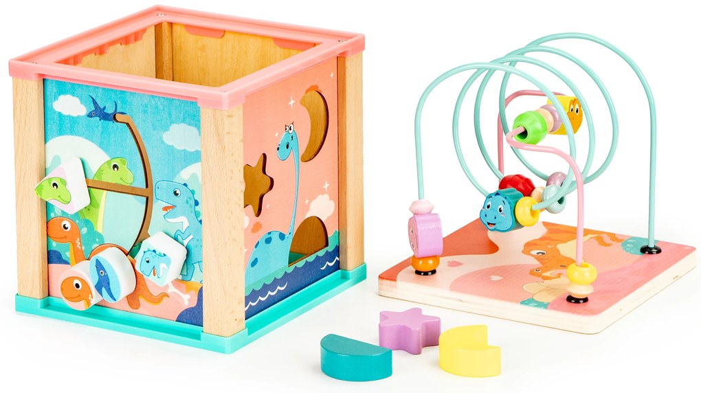 Vzdelávacia drevená kocka, triedička mula ECOTOYS