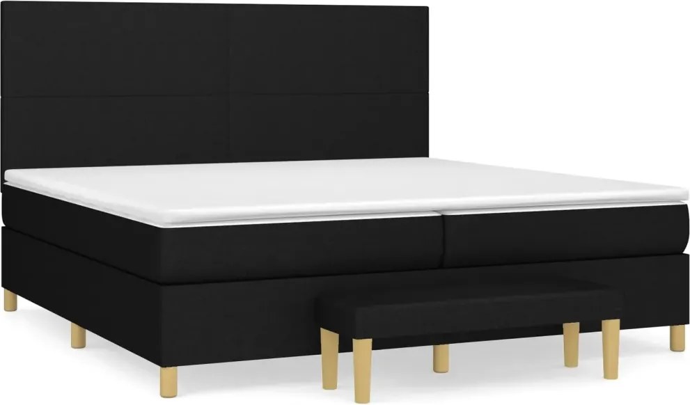 vidaXL Kontinentálna posteľ s matracom, čierna, látka, 200 x 200 cm