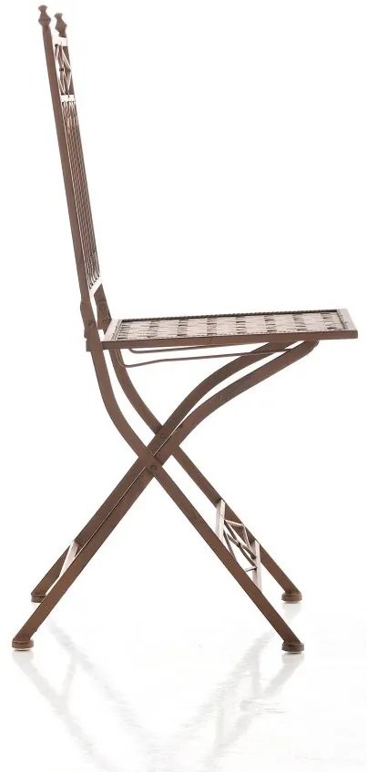Kovová skladacia stolička Asina - Hnedá antik