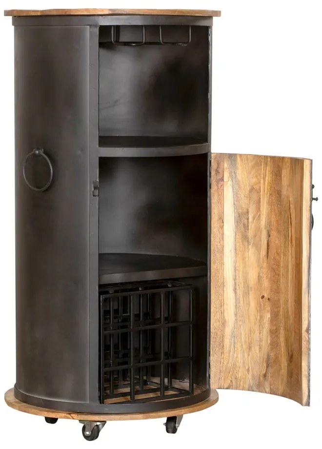 Čierna kovová vinotéka na 9 fliaš, 60x115 cm Luni – Interia Home & Living