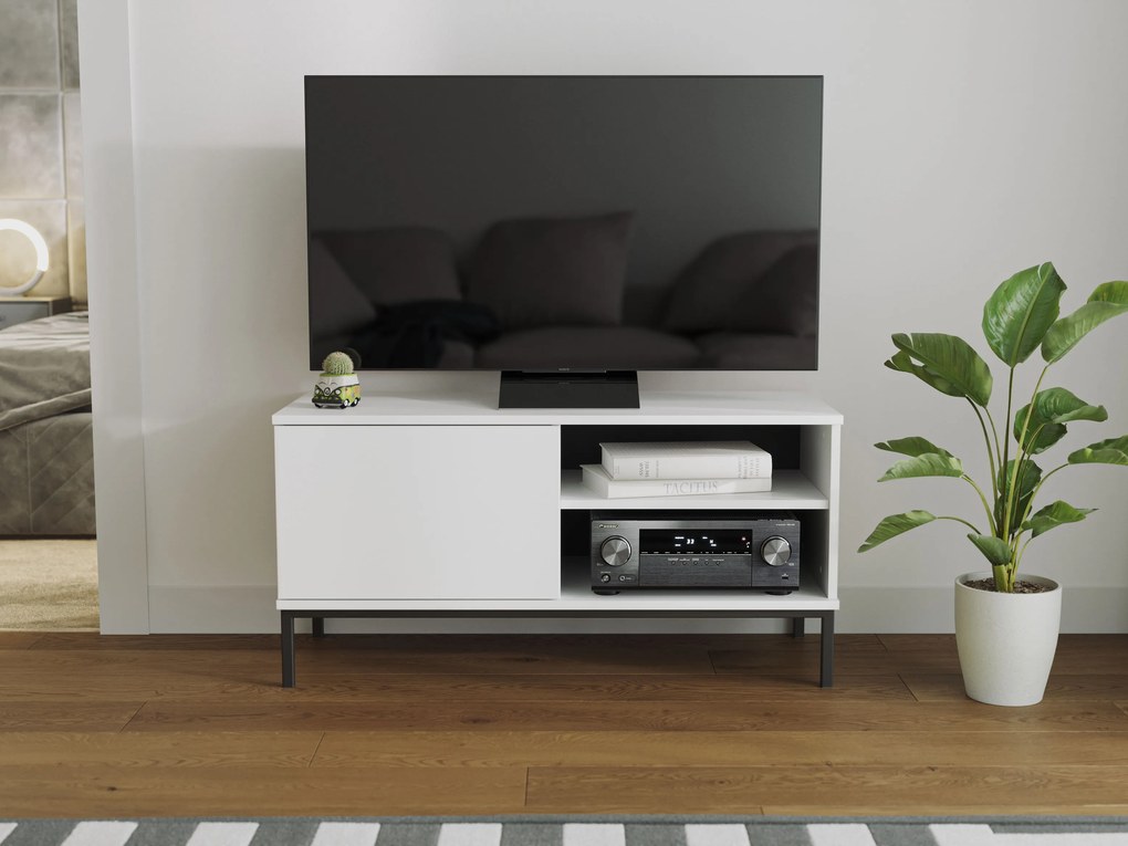 Tv stolík Quebec 1D (biela matná). Akcia -18%. Vlastná spoľahlivá doprava až k Vám domov. 1051871
