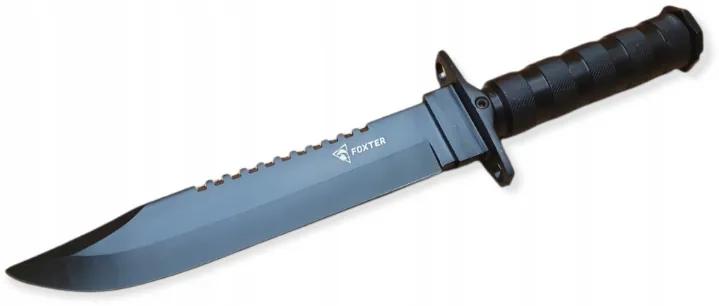 Pronett 1400 Taktický nôž FOXTER Survival 34,5 cm - čierny