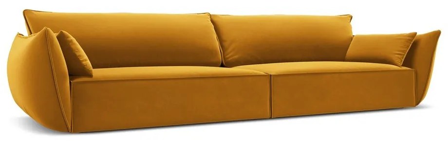 Zamatová pohovka v horčicovej farbe 248 cm Vanda – Mazzini Sofas