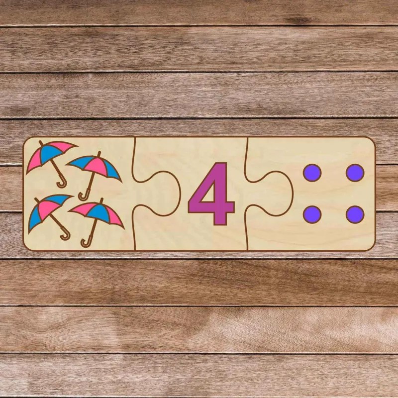 Detská drevená skladačka - Trojdielne puzzle pre deti  | SENTOP H004