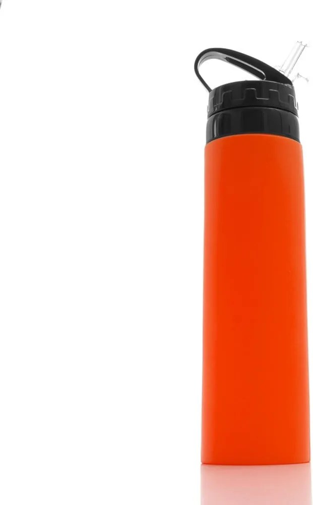 Oranžová silikónová fľaša pre športovcov Hidralyne