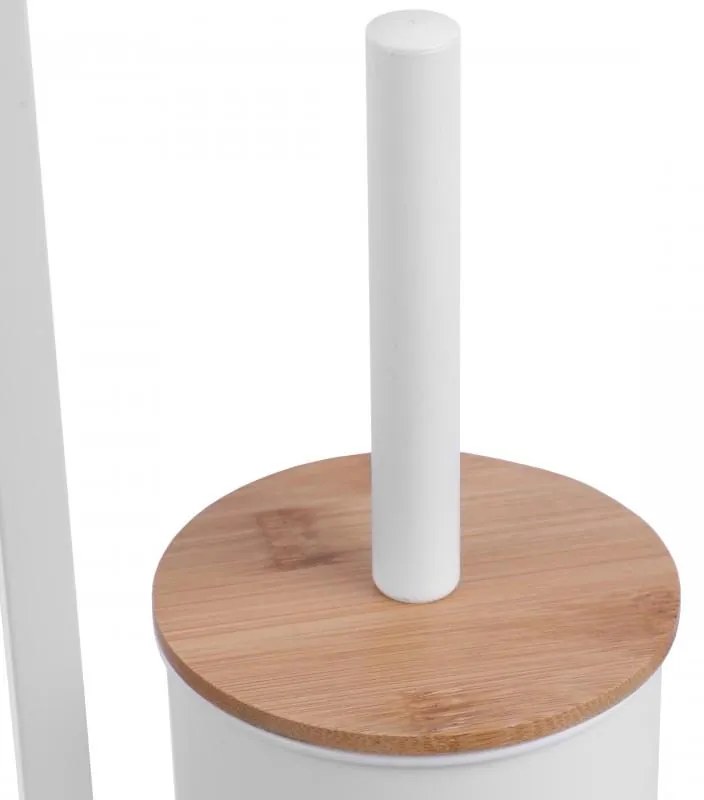 Erga Luki, držiak na toaletný papier a WC kefu 2v1, biela-hnedá, ERG-YKA-P.LUKI-WHT