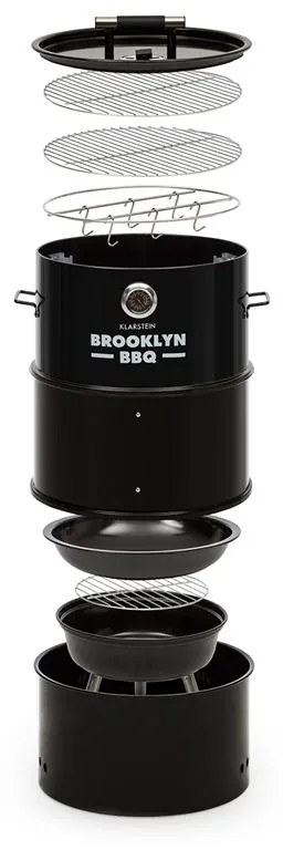 Brooklyn-BBQ, 4 v 1 grilovací súdok, Ø 42 cm, oceľ, práškové lakovanie