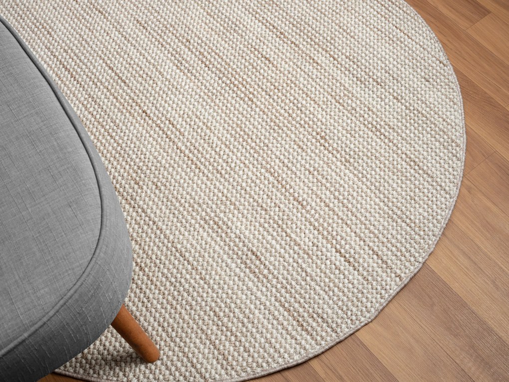 My Flair, Kusový koberec Ava CA20009 beige kruh, 120x120 (priemer) kruh, béžová, chodba / predsieň