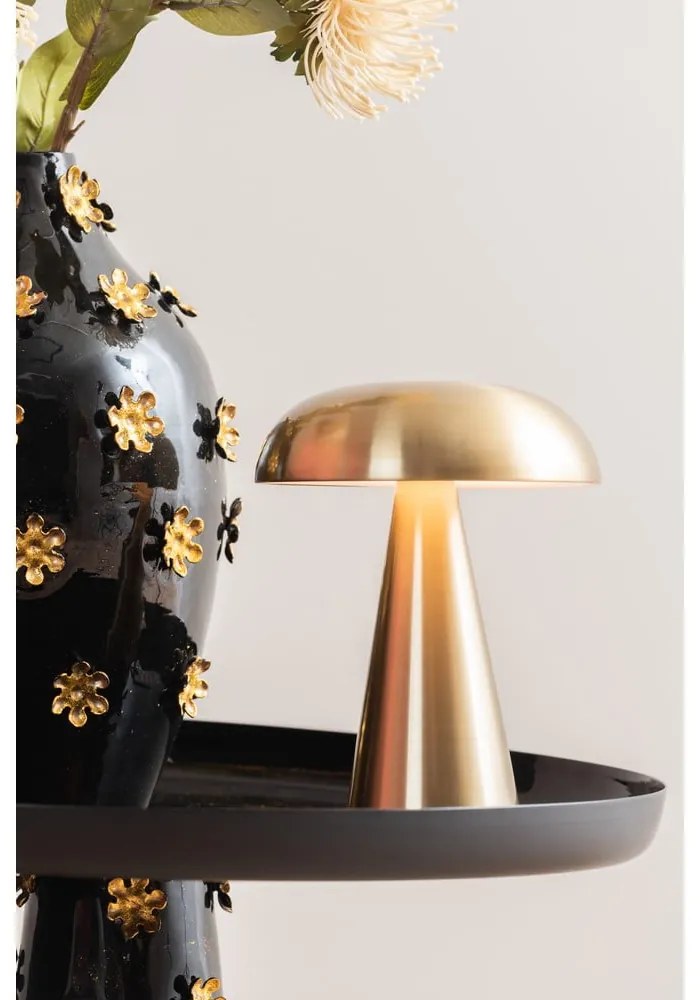 LED stmievateľná stolová lampa v zlatej farbe s kovovým tienidlom (výška 20,5 cm) Rachel – Leitmotiv