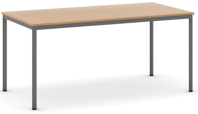 Jedálenský stôl, 160x80 cm, tmavo sivá podnož, buk