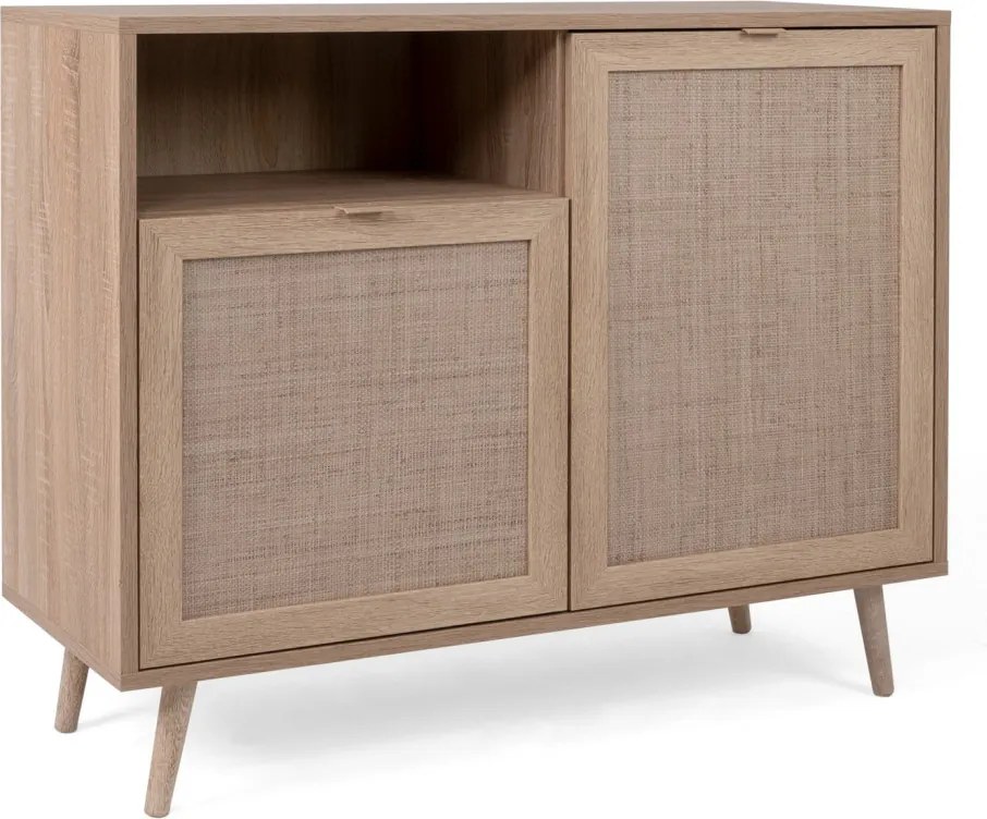 Skrinka 2-dverová Bali, dub sonoma/výplet