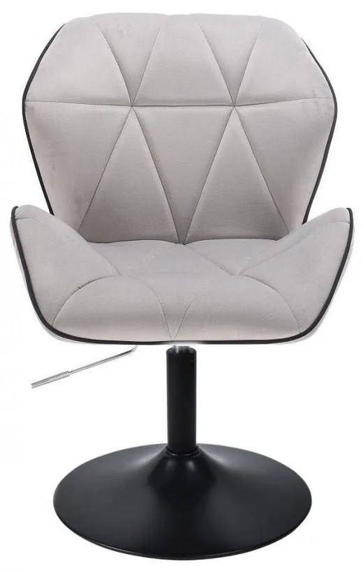 LuxuryForm DESIGN Stolička MILANO MAX VELUR na čiernom tanieri - sivá