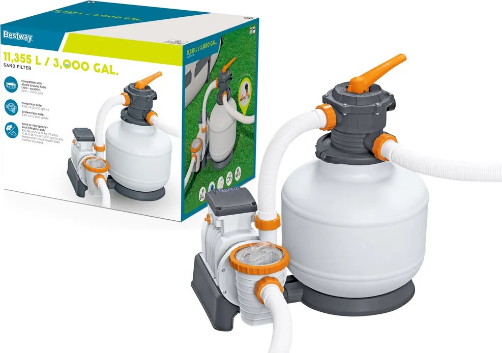 LEAN Piesková filtrácia do bazéna 11355 l/h Bestway 58486
