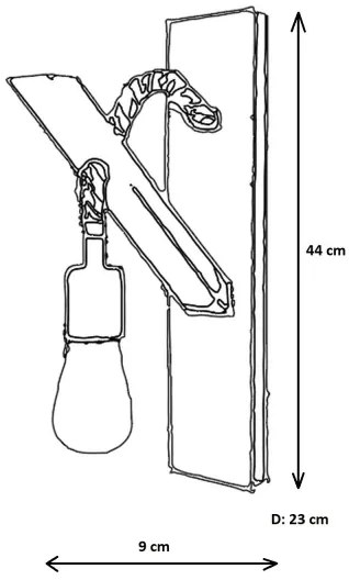 Nástenné svietidlo AHSAP 1xE27/40W/230V borovica orech