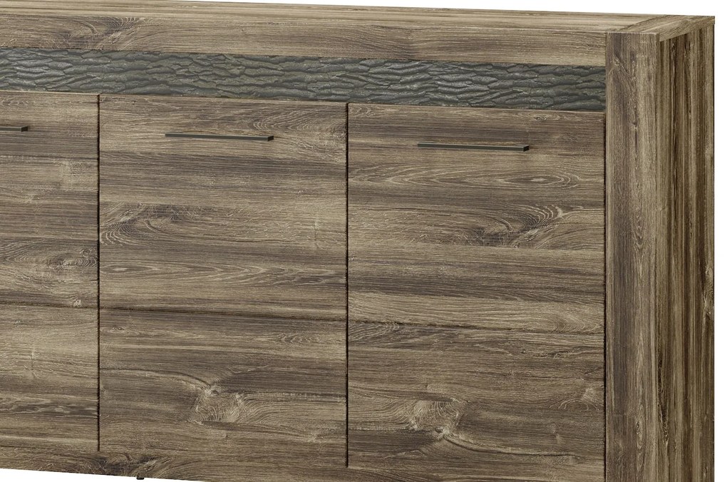 Komoda Belveder 45 158 cm s LED osvetlením dub Stirling