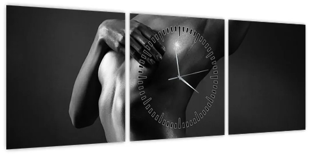 Obraz - Akt ženy (s hodinami) (90x30 cm)