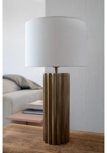 Markslöjd 108669 - Stolná lampa HASHIRA 1xE27/40W/230V biela/mosadz