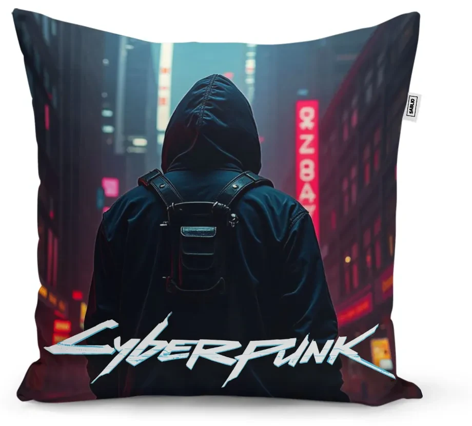 Sablio Vankúš Cyberpunk 2077 Výhľad na mesto - 40x40 cm