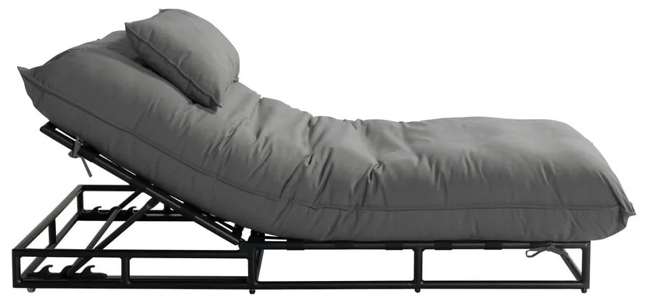 Tmavosivé kovovo-polstrované záhradné ležadlo Emma – Hartman