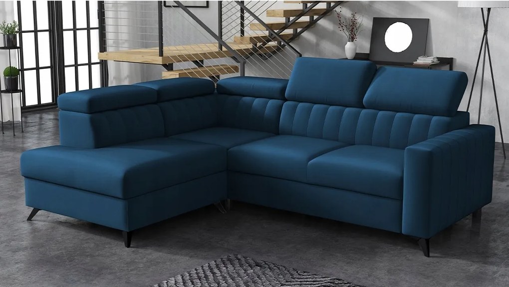 Rohová sedačka Laviosuna 2RRLXP (modrá) (s úl. priestorom) (L)