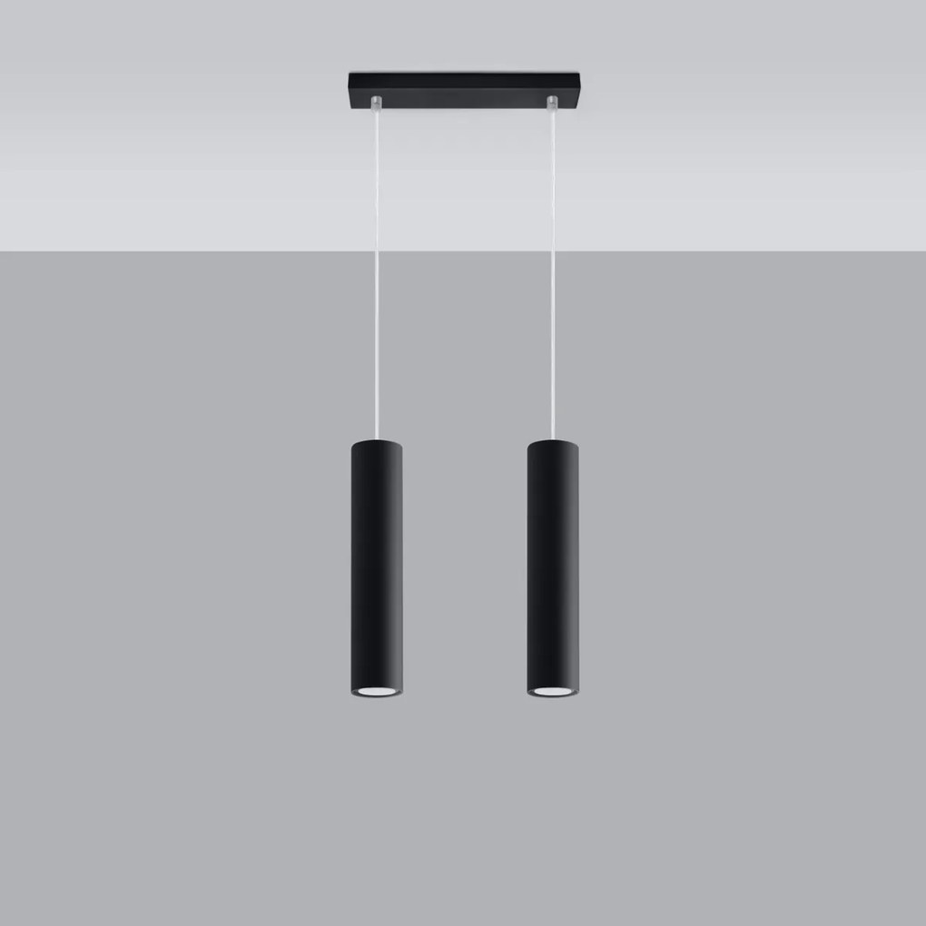Závesné svietidlo Lagos, 2x čierne kovové tienidlo