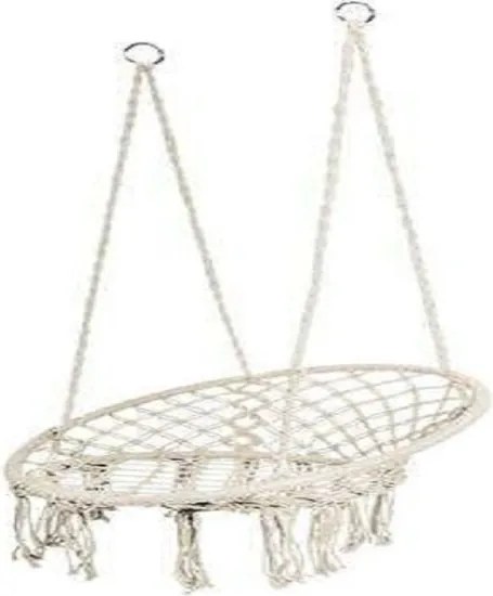 Závesné kreslo so strapcami béžove 10368