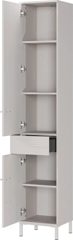 Krémová matná vysoká/úzka kúpeľňová skrinka 34x190 cm Laurino – Germania